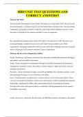 HHD UNIT TEST QUESTIONS AND CORRECT ANSWERS&excl;