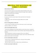 HHD FINAL TEST QUESTIONS AND CORRECT ANSWERS