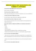 HHD REVISION TEST QUESTIONS AND CORRECT ANSWERS