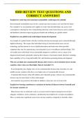 HHD REVIEW TEST QUESTIONS AND CORRECT ANSWERS&excl;&excl;