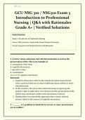 GCU NSG 310 &sol; NSG310 Exam 3 2026&sol;2027 &vert; Introduction to Professional Nursing &vert; Q&A with Rationales &vert; Crisis Intervention&comma; Communication&comma; Ethics & Conflict Resolution &vert; Grade A&plus; &vert; Verified Solutions