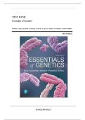 Essentials of Genetics, 10th Edition Test Bank by (Klug/ Cummings/ Spencer/ Palladino/ Killian), All 21 Chapters Covered, Verified Latest Edition