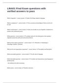 LINA01 Final Exam questions with verified answers to pass