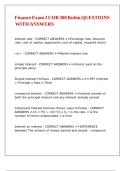 Finance Exam 2 COB 300 Rubin QUESTIONS WITH ANSWERS