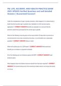PSI&colon; LIFE&comma; ACCIDENT&comma; AND HEALTH PRACTICE EXAM  2025 UPDATE Verified Questions and well detailed  Answers &vert; Guaranteed Success&excl;&excl; 