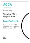 ACCA Applied Skills Taxation &lpar;TX &ndash; UK&rpar; FA2025 Exam Practice Kit
