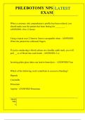 PHLEBOTOMY NPS EXAM QUESTIONS AND ANSWERS 2025 