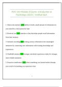 PSYC 101 Modules 8 Exams- Introduction to Psychology &lpar;2025&rpar; &vert; Verified Q&A 