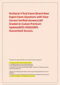    Orofacial 2 final Exam&vert;Brand New Expert Exam Questions with Clear Correct Verified Answers&vert;All Graded A&plus;&vert;Latest Premium Update&lpar;2025-2026&rpar;100&percnt; Guaranteed Success&period;