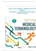 Test Bank - Quick and Easy Medical Terminology&comma; 10th Edition &lpar;Leonard&comma; 2024&rpar;&comma; Chapter 1-15 &vert; All Chapters