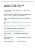 CHURCH OF GOD ORDAINED MINISTER STUDY GUIDE QUESTIONS AND ANSWERS 100&percnt; CORRECT