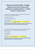 CEN Exam Actual Exam 2025 &vert; Complete Questions and Correct Answers with Rationales &vert; Already Graded A&plus; &vert; Verified Answers &vert; Latest Version
