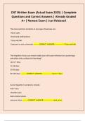 CNT Written Exam &lpar;Actual Exam 2025&rpar; &vert; Complete Questions and Correct Answers &vert; Already Graded A&plus; &vert; Newest Exam &vert; Just Released