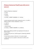 Primary Instructor Final Exam with correct answers