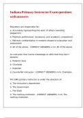 Indiana Primary Instructor Exam questions with answers