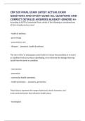 CBP 520 FINAL EXAM LATEST ACTUAL EXAM QUESTIONS AND STUDY GUIDE ALL QUESTIONS AND CORRECT DETAILED ANSWERS ALREADY GRADED A&plus;
