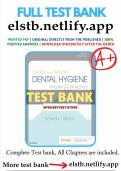 Test Bank For Darby and Walsh Dental Hygiene Theory and Practice 5th Edition By Jennifer A Pieren&comma; Denise M&period; Bowen&comma; 9780323477192&comma; All Chapters LATEST