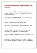HOSA Pathophysiology exam questions with answers