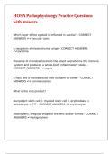 HOSA Pathophysiology Practice Questions with answers
