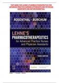 TEST BANK FOR LEHNE&rsquo;S PHARMACOTHERAPEUTICS FOR  ADVANCED PRACTICE NURSING ATTENDANTS AND PHYSICIAN  ASSISTANTS 3ND EDITION ROSENTHAL 