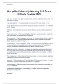 Maryville University Nursing 615 Exam  3 Study Review 2025 