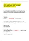 HESI RN MED-SURGE EXAM WITH QUESTIONS AND WELL VERIFIED ANSWERS REAL&excl;&excl;&excl; Real&excl;&excl;