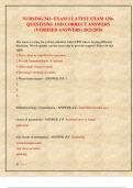 NURSING 342- EXAM 1 LATEST EXAM 120&plus;  QUESTIONS AND CORRECT ANSWERS  &lpar;VERIFIED ANSWERS&rpar; 2025&sol;2026