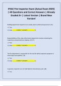 IFSAC Fire Inspector Exam &lpar;Actual Exam 2025&rpar; &vert; All Questions and Correct Answers &vert; Already Graded A&plus; &vert; Latest Version &vert; Brand New Version&excl;