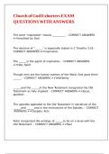 Church of God Exhorters EXAM QUESTIONS WITH ANSWERS