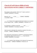 Church of God Exhorter Biblical Study QUESTIONS WITH CORRECT AMSWERS&period;