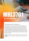 MRL3701 Assignment 1 ANSWERS Semester 2 2025 - DUE 12 Aug 2025
