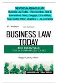 Solution manual for business law today the essentials text and summarized cases 13th edition by roger leroy miller&period;