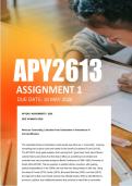 APY2613 Assignment 1 Semester 1 2026 - Due 30 March 2026