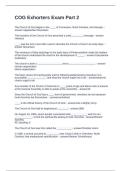 COG Exhorters Exam Part 2 Questions with Correct Answers