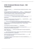 COG Ordained Minister Exam - Old Testament Questions and Answers Fully Solved