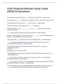 COG Ordained Minister Study Guide &lpar;2025&rpar; All Questions and Answers 100&percnt; Solved