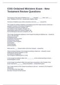 COG Ordained Ministers Exam - New Testament Review Questions 100&percnt; Solved