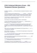 COG Ordained Ministers Exam - Old Testament Review Questions with Accurate Answers 2025