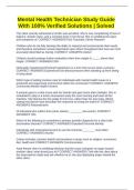 Mental Health Technician Study Guide With 100&percnt; Verified Solutions &vert; Solved