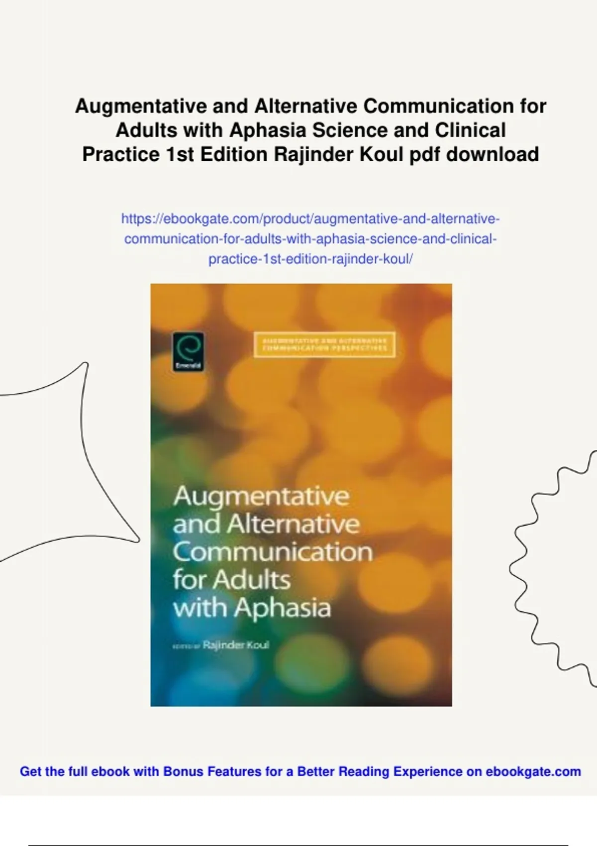Summary Augmentative and Alternative Communication for Adults with ...