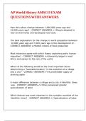 AP World History AMSCO EXAM QUESTIONS WITH ANSWERS