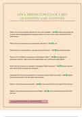 APEA PREDICTOR EXAM 3 2025 QUESTIONS AND ANSWERS