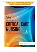 TESTBANK FOR SOLE&rsquo;S INTRODUCTION TO CRITICAL CARE  NURSING 9TH EDITION BY MARYBETH & LAUREN