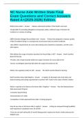 NC Nurse Aide Written State Final Exam Questions and Correct Answers Rated A&plus;&lpar;2025-2026&rpar; Edition&period;