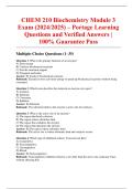 CHEM 210 Biochemistry Module 3 Exam &lpar;2024&sol;2025&rpar; &ndash; Portage Learning Questions and Verified Answers &vert; 100&percnt; Guarantee Pass