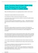 North Carolina Real Estate &lpar;State Only Exam Review&rpar; And All Correct Answers Graded A&plus;&lpar;2025-2026&rpar;&period;