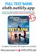 THE Test Bank for Developing Person Through the Life Span 11th Edition Berger