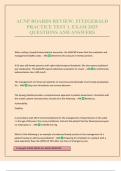 ACNP BOARDS REVIEW&colon; FITZGERALD PRACTICE TEST 1&period; EXAM 2025 QUESTIONS AND ANSWERS