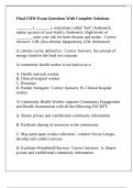 Final CHW Exam Questions With Complete Solutions