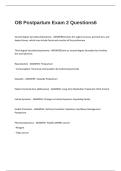 OB Postpartum Exam 2 Questions & Answers 100&percnt; CORRECT